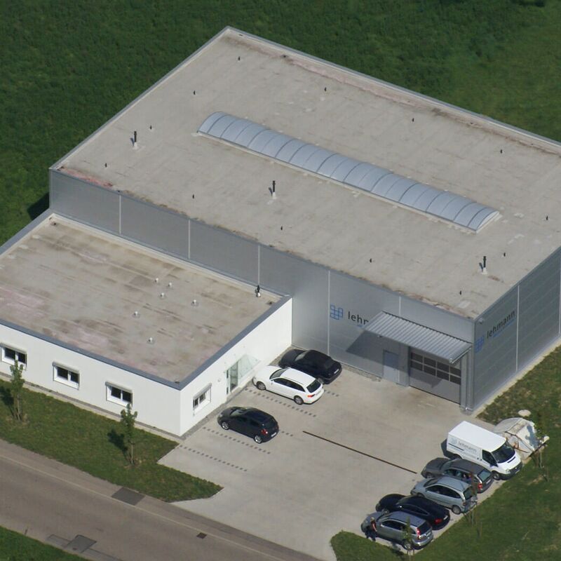 Aerial view of Lehmann IT’s production and engineering facility in Salach, Germany—home of custom server rack manufacturing.