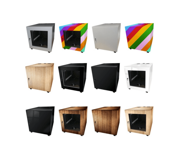 Alt text (English): Lehmann IT’s SoundEx cabinet series offers soundproof, ventilated server enclosures designed for studios, offices, and small businesses. With acoustic insulation, secure access, and customizable finishes, SoundEx combines quiet operati