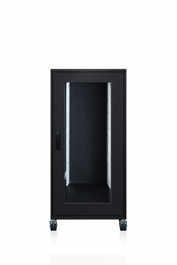 Soundproof 19″ server cabinets from Lehmann IT now available in black for low-noise IT environments.