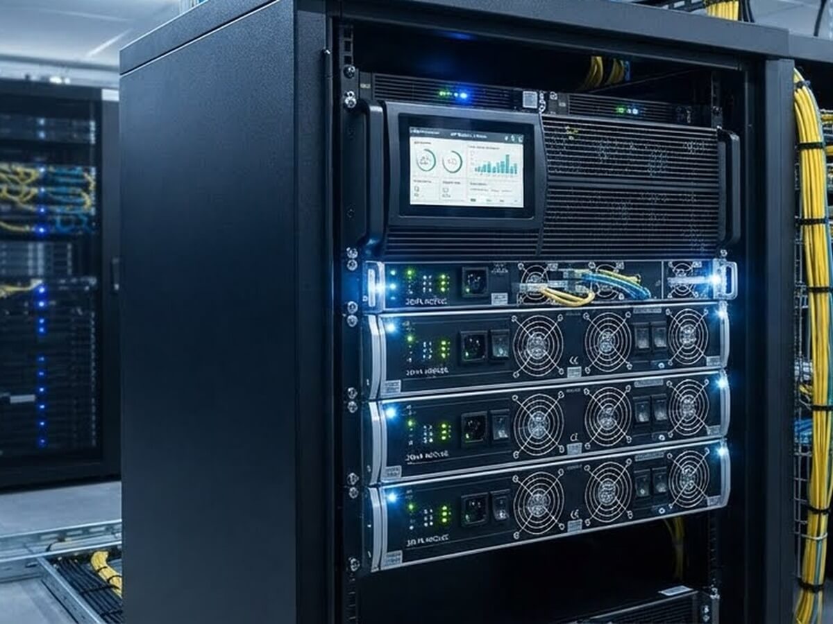 UPS power supply by Lehmann IT for uninterruptible protection of server cabinets and data centers.
